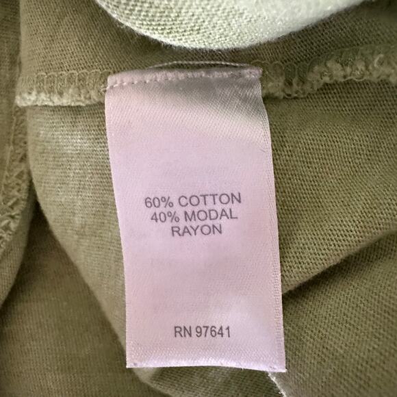 Pure Jill Elliptical Layered Top Womens LARGE PETITE Lagenlook Boho Green Casual - Picture 9 of 11